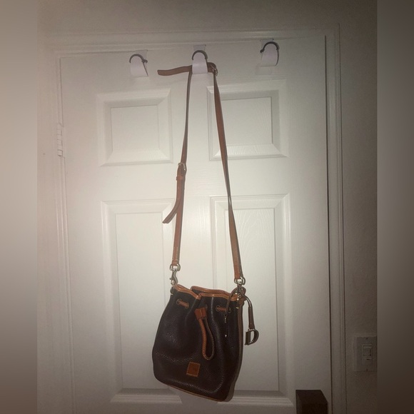 Dooney & Bourke Black and Tan Leather Shoulder Bag - Picture 2 of 2